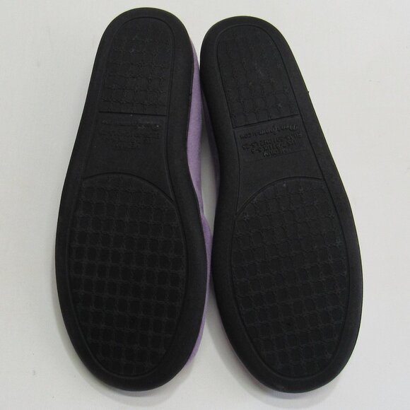 Dearfoams Women's Cozy Purple Velour Embroidered Ballet Slippers Size M (7-8) - Picture 5 of 10
